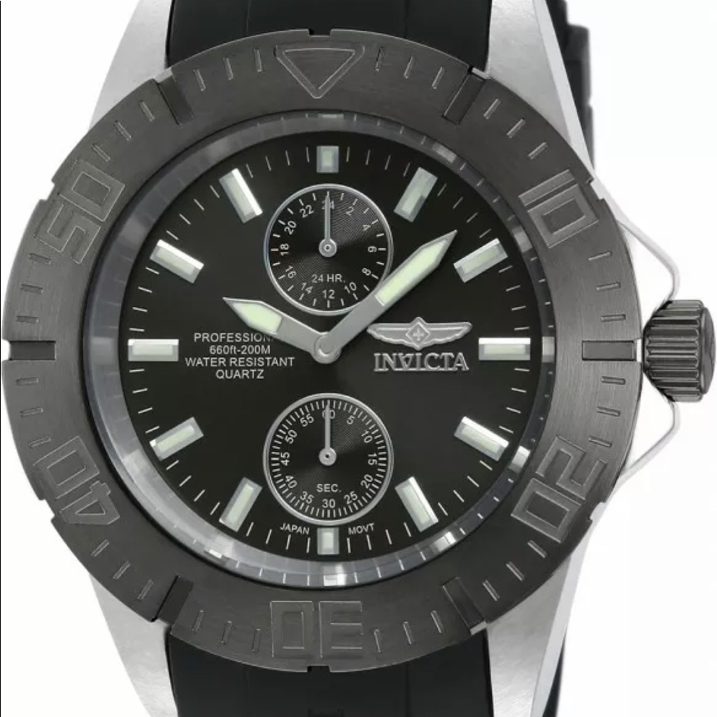 New Mens Invicta 14386 Pro Diver Black Rubber Strap Watch New Mens Invicta 14386 Pro Diver Black Rubber Strap Watch